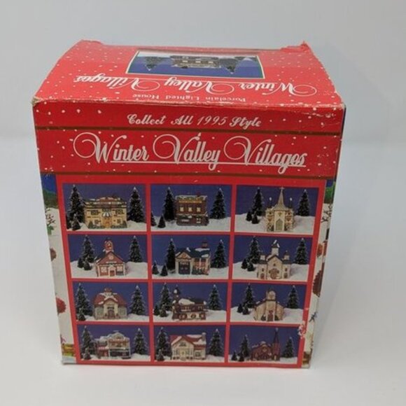 NEW VTG 1995 Winter Valley Villages Dollar General Store Porcelain Lighted House - Picture 13 of 15
